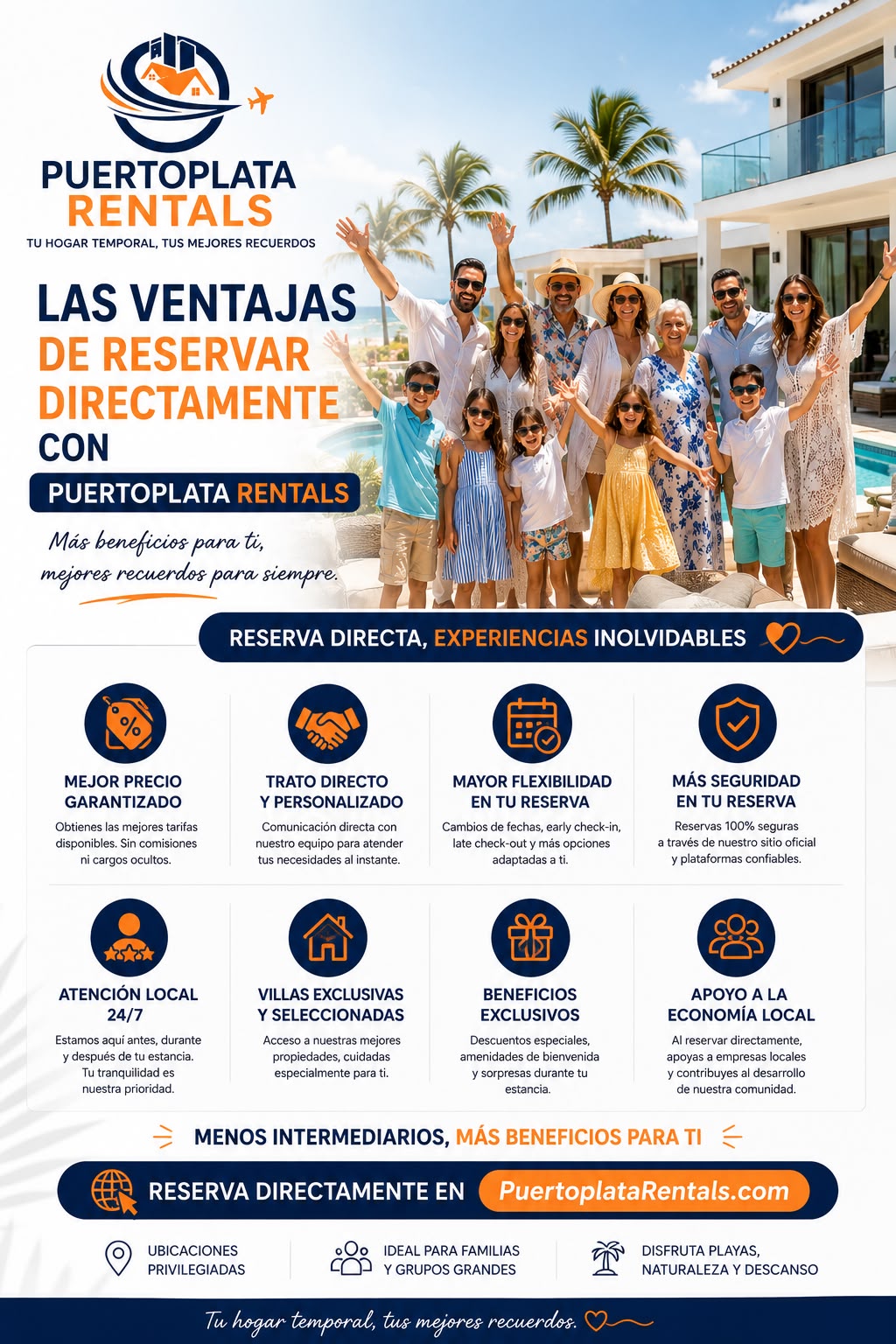 Ventajas de reservar directamente con PuertoPlataRentals